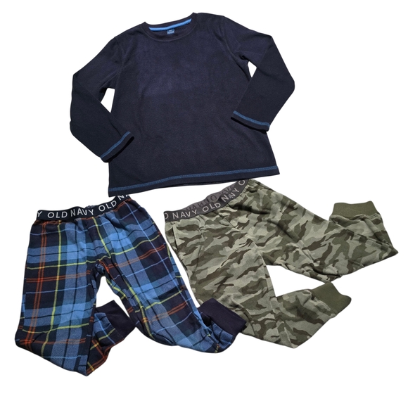 Old Navy Other - Boys Size 6-7 Old Navy Kids Fleece Pajama Set - Navy, Blue, and Green